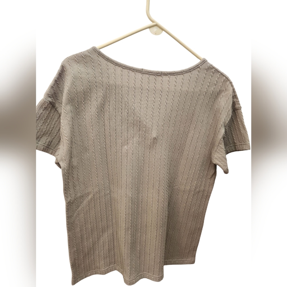 Ekouaer Ribbed Knit Set Short Sleeve Top Shorts Sleepwear Size M - Picture 4 of 6